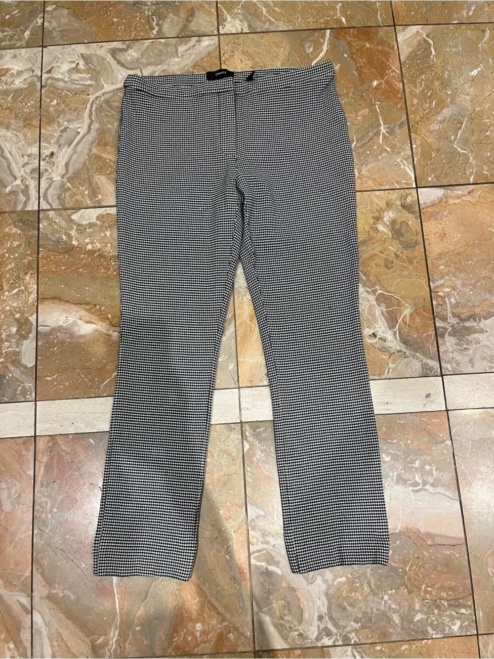 Theory Black and White Micro Houndstooth Kids Leggings